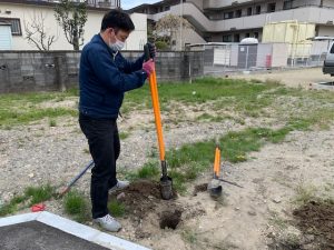 宮城　仙台看板製作施工のSQUARE　穴掘り